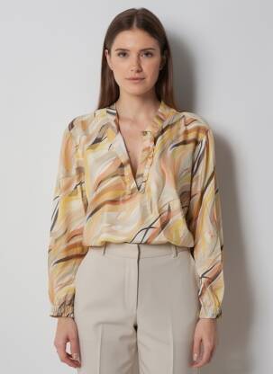 Tunique manches longues tissage crêpe beige COUTURIST femme