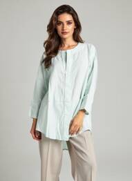 Tunique manches longues tissage crêpe vert COUTURIST femme