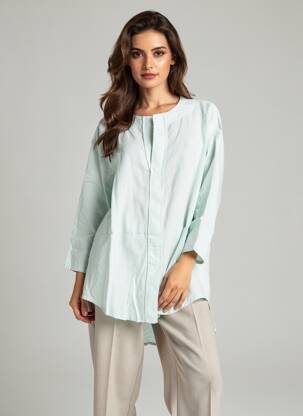 Tunique manches longues tissage crêpe vert COUTURIST femme