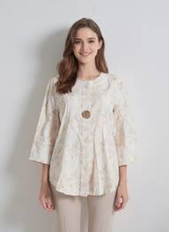 Tunique manches longues tissage crêpe beige COUTURIST femme