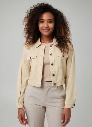 Veste casual coupe droite beige COUTURIST femme