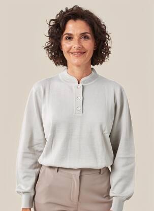 Pull resserrée sur le bas manches longues gris EDWIGE femme