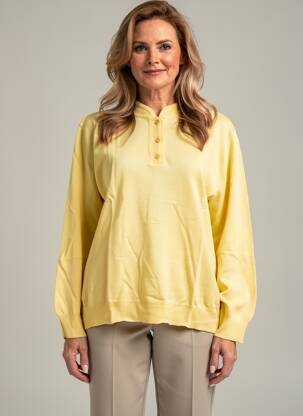 Pull resserrée sur le bas manches longues jaune EDWIGE femme