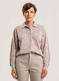 Pull coupe droite manches longues beige EDWIGE femme