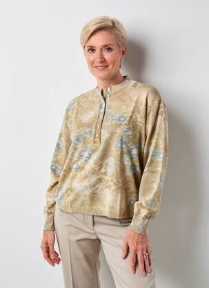 Pull coupe droite manches longues vert EDWIGE femme