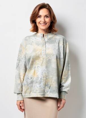 Pull coupe droite manches longues vert EDWIGE femme