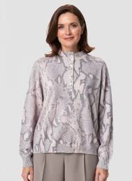 Pull coupe droite manches longues gris EDWIGE femme