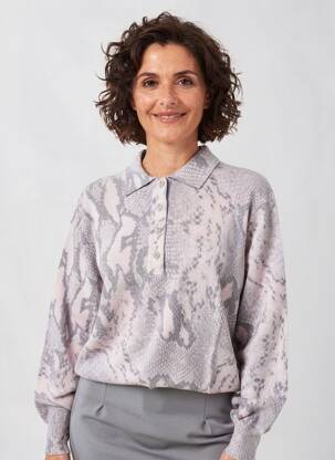 Pull coupe droite manches longues gris EDWIGE femme