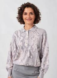 Pull coupe droite manches longues gris EDWIGE femme