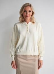 Pull coupe droite manches longues blanc EDWIGE femme