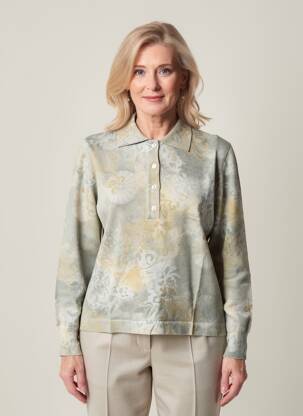 Pull coupe droite manches longues vert EDWIGE femme