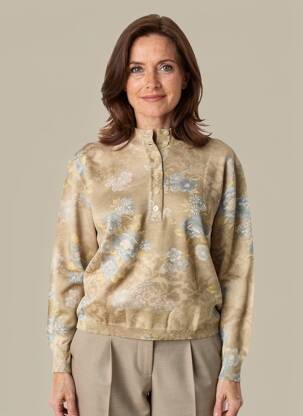 Pull stretch manches longues vert EDWIGE femme