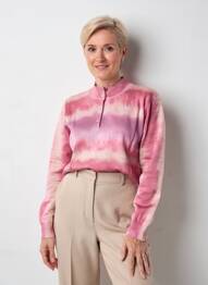 Pull col rond manches longues rose GRIFFON femme