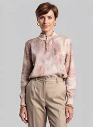 Pull col rond manches longues beige clair GRIFFON femme