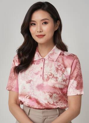 Polo fermeture boutonnée sur le devant manches courtes rose GRIFFON femme