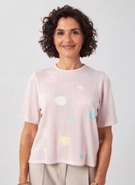 T-shirt coupe droite manches courtes rose EDWIGE femme