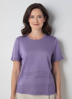 T-shirt coupe droite manches courtes violet PAUPORTÉ femme