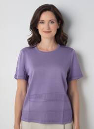 T-shirt coupe droite manches courtes violet PAUPORTÉ femme
