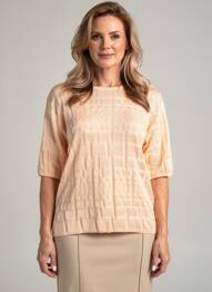 Pull coupe cintrée manches courtes orange EDWIGE femme