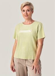 Pull stretch manches courtes vert KATMAI femme