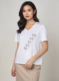 Pull coupe cintrée manches courtes blanc PAUPORTÉ femme