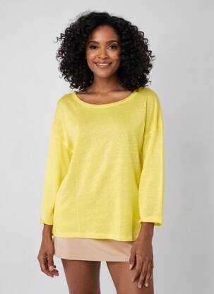 T-shirt manches 3/4 manches 3/4 jaune ESCORPION femme