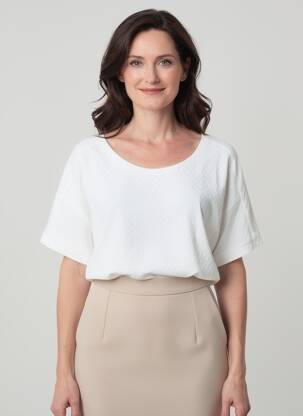 T-shirt coupe droite manches courtes blanc OLSEN femme