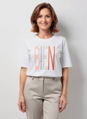 T-shirt coupe droite manches courtes blanc RABE femme