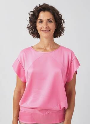 T-shirt col rond manches courtes rose OLSEN femme
