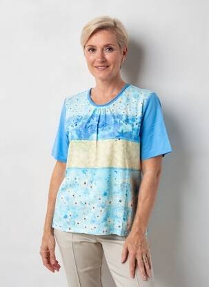 T-shirt stretch manches courtes bleu RABE femme