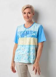 T-shirt stretch manches courtes bleu RABE femme