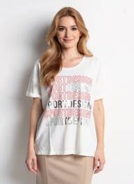 T-shirt coupe droite manches courtes beige TUZZI femme