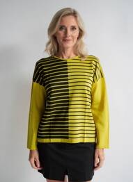 Pull col rond manches longues vert I.ODENA femme