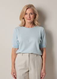 T-shirt coupe droite manches courtes bleu EDWIGE femme