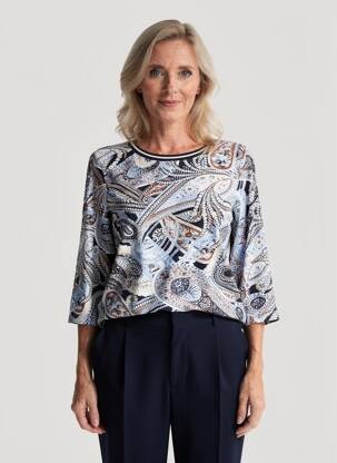 T-shirt manches 3/4 manches 3/4 bleu OLSEN femme