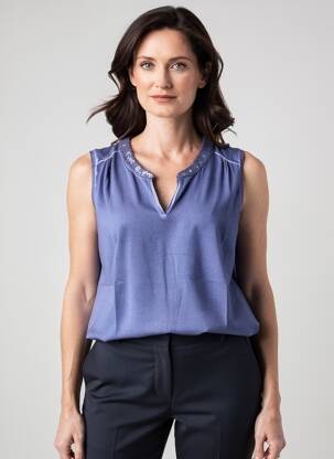 Débardeur stretch sans manche bleu RABE femme
