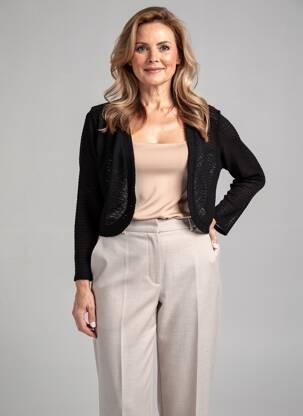 Boléro maille fine noir JEAN GABRIEL femme