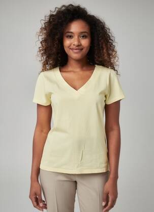 Top manches courtes manches courtes jaune COUTURIST femme