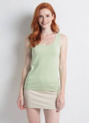 Top coupe cintrée sans manche vert COUTURIST femme