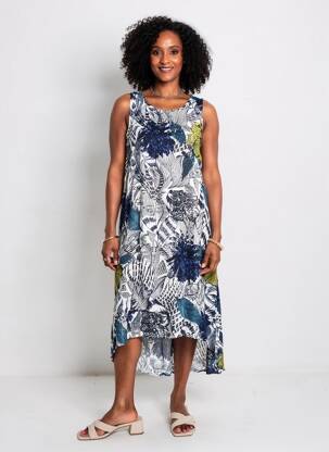 Robe courte sans manche sans manche bleu DESIGUAL femme