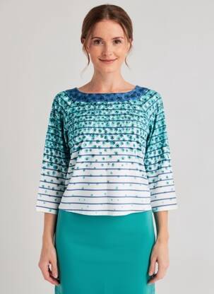 T-shirt manches 3/4 manches 3/4 bleu ESCORPION femme