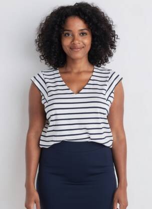 T-shirt coupe droite manches courtes blanc ARMOR LUX femme