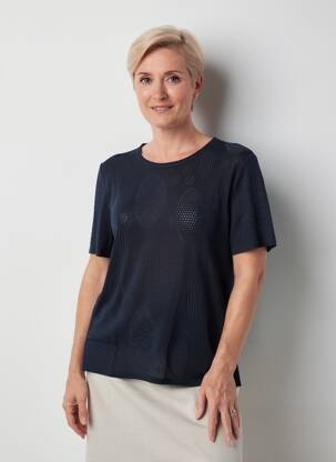 T-shirt coupe droite manches courtes bleu RODAM femme