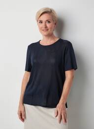 T-shirt coupe droite manches courtes bleu RODAM femme