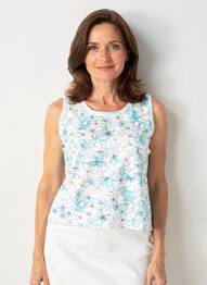Débardeur stretch sans manche blanc LEWINGER femme