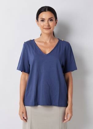 T-shirt coupe droite manches courtes bleu ARMOR LUX femme