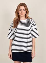 T-shirt coupe droite manches courtes blanc ARMOR LUX femme