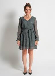 Robe courte manches longues manches longues vert JDY femme
