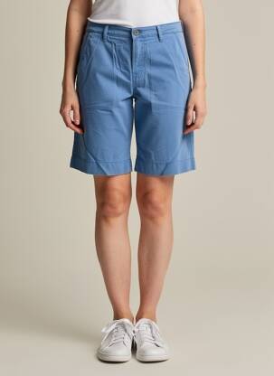 Bermuda tissage popeline taille normale bleu COUTURIST femme