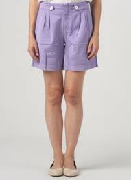 Bermuda tissage popeline taille normale violet COUTURIST femme